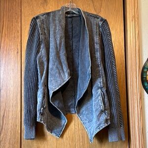 Natural Reflections Charcoal Open Front Cardigan